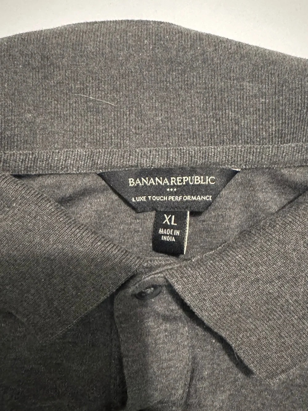 Banana Republic Luxe Touch Performance Men's Dark Gray Cotton Polo Shirt